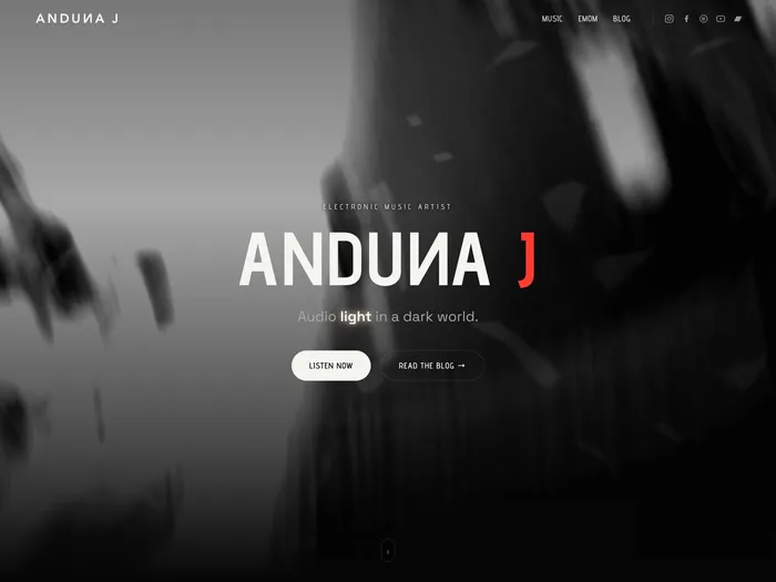 Anduna J website, built by 7MS