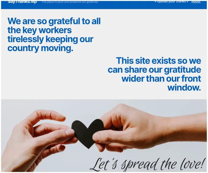 SayThanks website, built by 7MS
